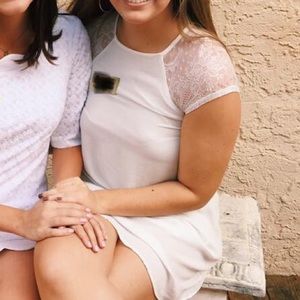 Lulus White Lace Sleeve Dress